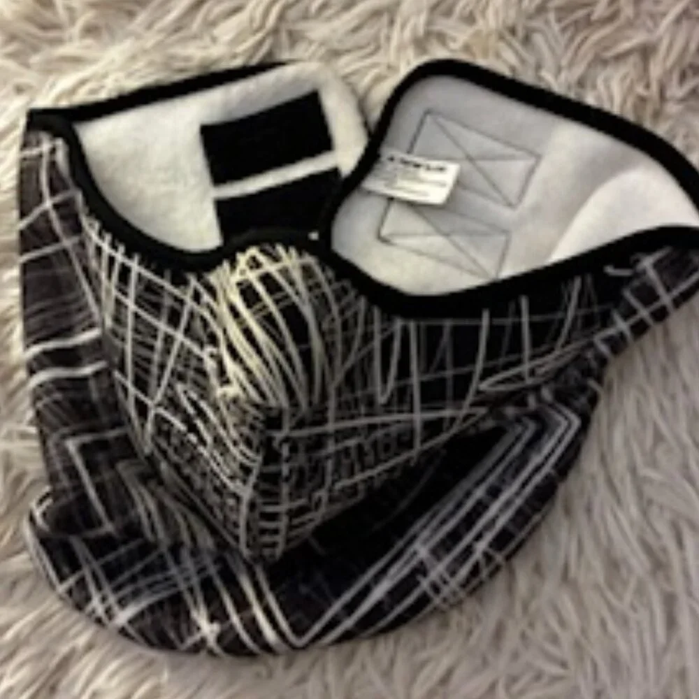 Black & white Face Mask for outdoor protection while skiing or riding.